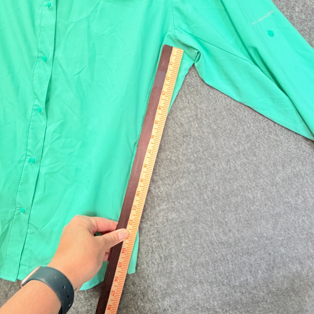 Columbia PFG Shirt Womens XL Green Long Sleeve Button Up Bahama II Fishing Gear - Picture 6 of 14